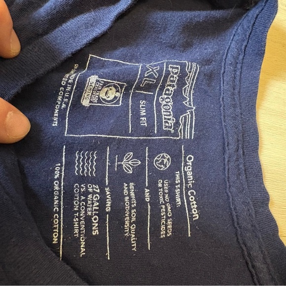Patagonia Men’s XL Slim Organic Cotton Tee T Shirt Navy Blue Van Santa Monica - Picture 3 of 5